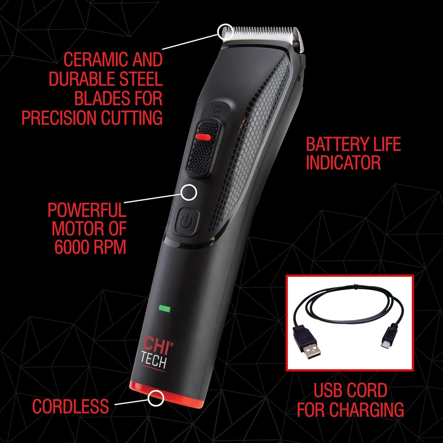 CHI Tech Cordless Precision Clipper, Wireless Hair Clipper for ...